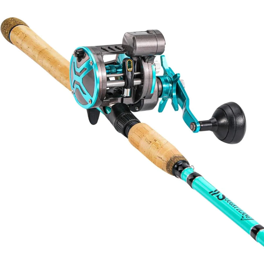 Inshore Fishing Rod Combo with Line Counter Fishing Reel Ideal for Catfish Salmon and Steelhead Perfect for Striper