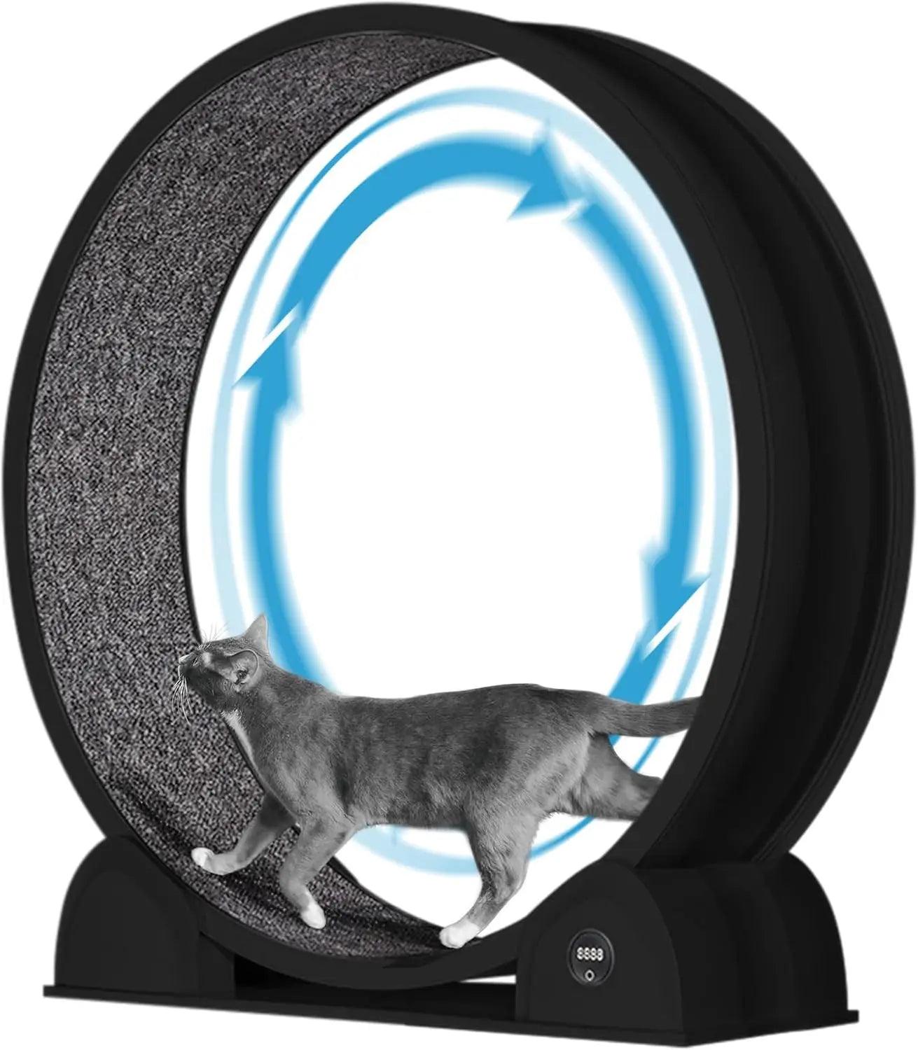 HiMISSCN Cat Exercise Wheel For Indoor Cats ABS Quiet Exerciser With Pedometer For Pets