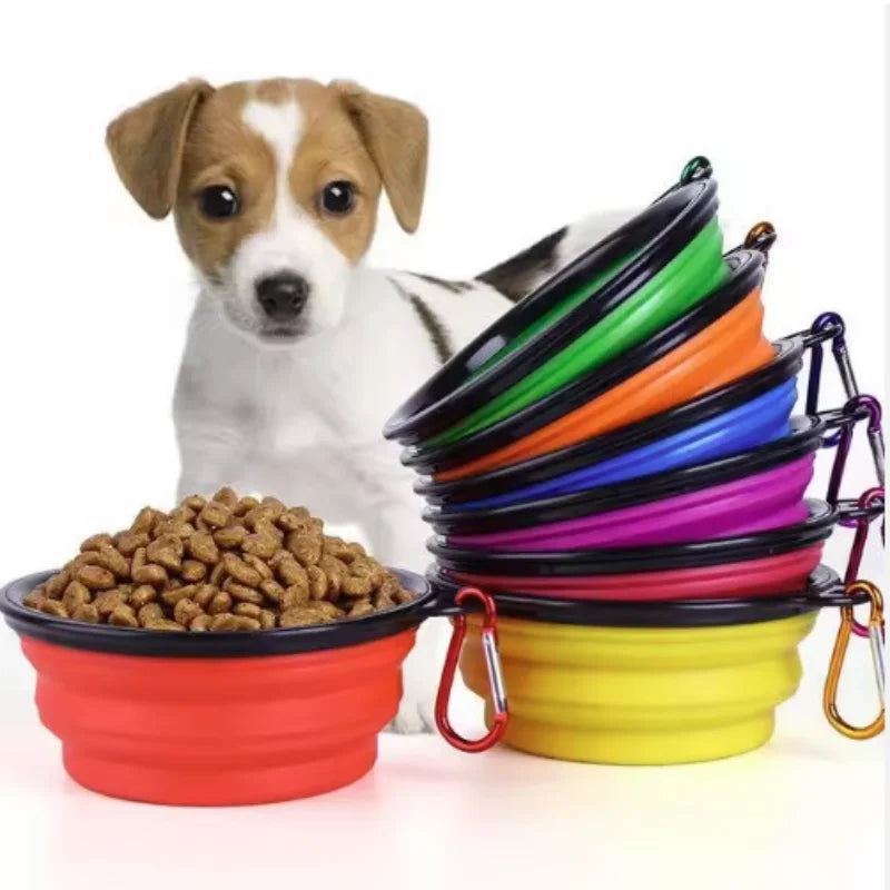 Durable TPR Pet Food Bowl Collapsible Travel Water Bowl