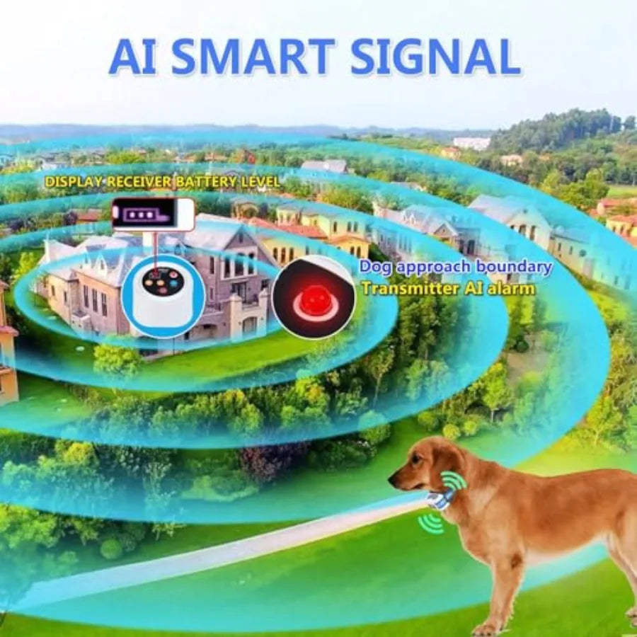 Wireless Dog Fence Intelligent Pet Containment System With AI Alarm