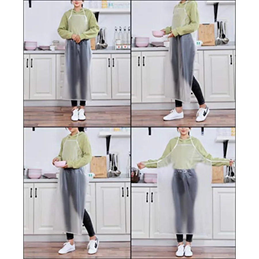 Transparent PVC Waterproof Apron For Kitchen Dishwashing Butcher Dog Grooming