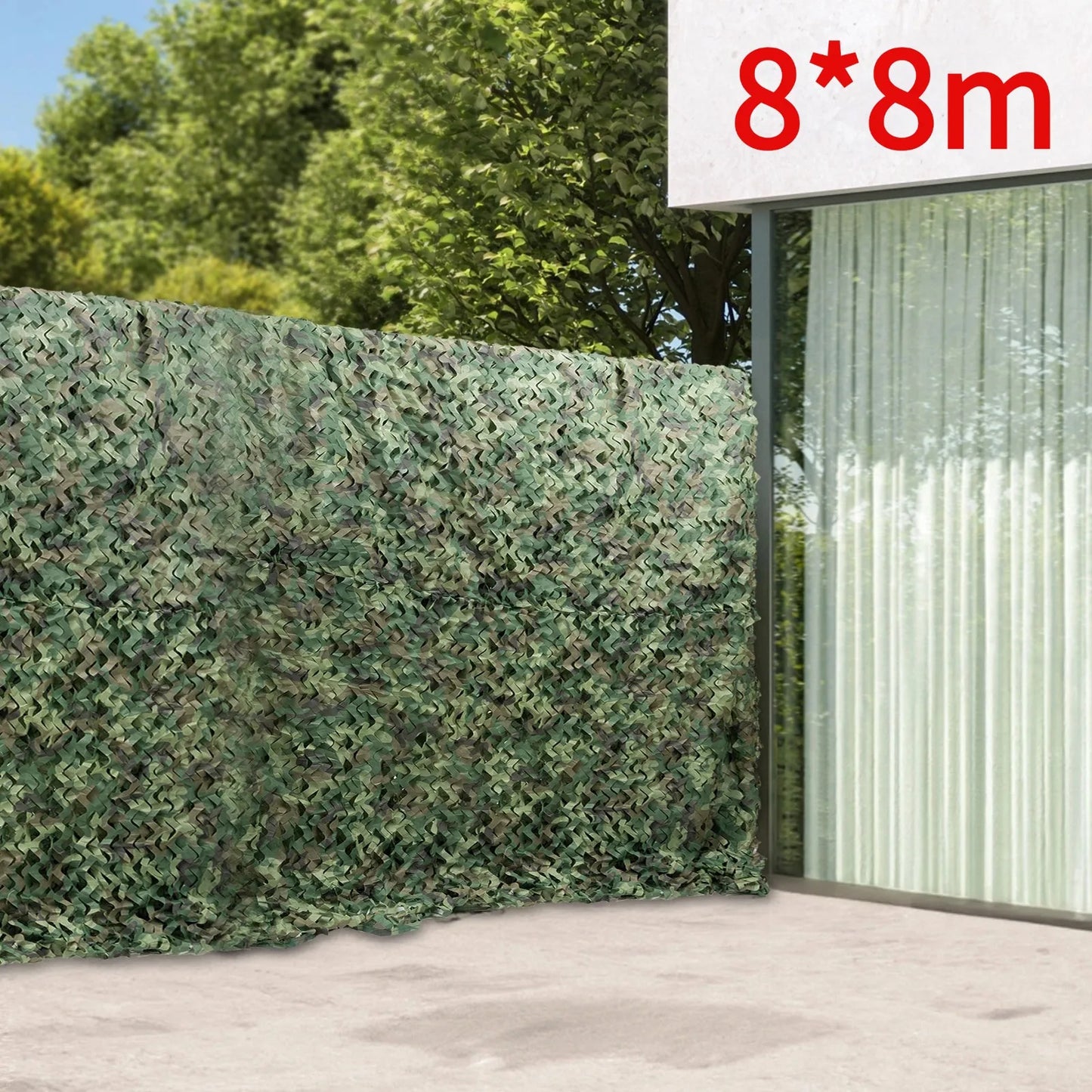 8*8m Military Net Camouflage Hunting Woodland Army Training Sunshade Mesh Nets Waterproof & Lightweight for Hunting, Camping