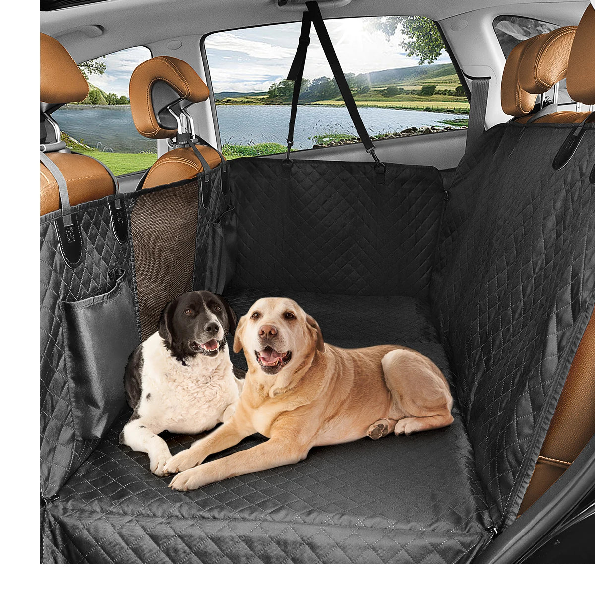PETRAVEL Dog Car Back Seat Extender Hammock Cover Protector Waterproof