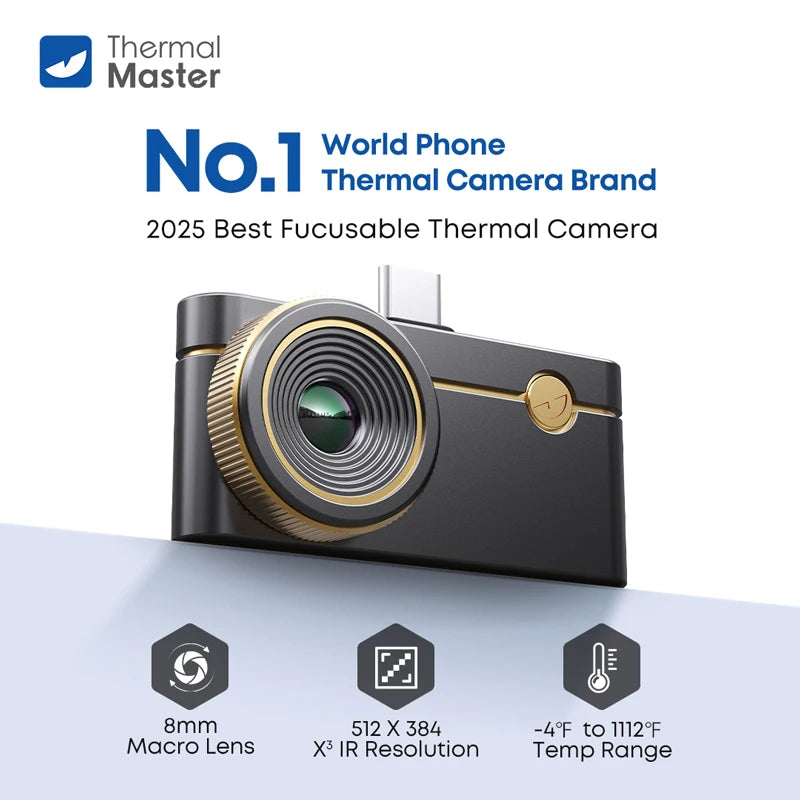 P3 Thermal Camera ios& Android USB-C 600℃ 512*384 X³IR  Infrared imaging Camera Macro Lens for PCB Circuit Home Inspection