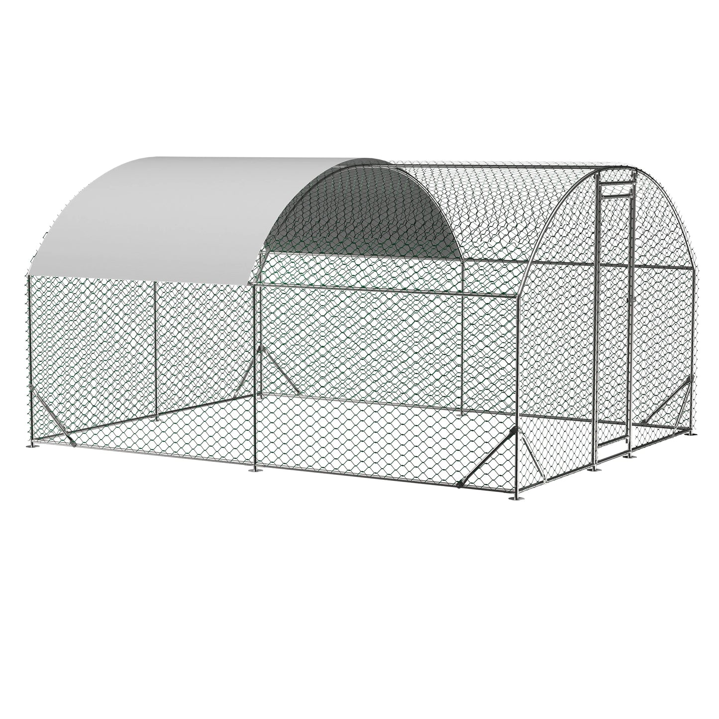 LZBEITEM Heavy Duty Chicken Coop Metal Run With UV Cover