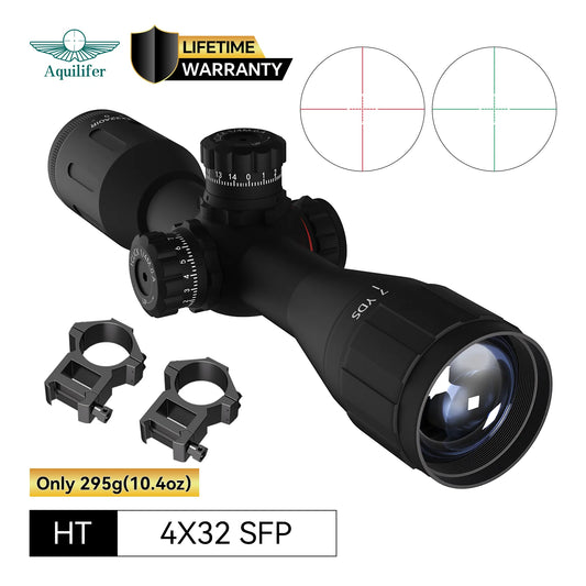 Aquilifer 4x32 AO Hunting Scope 295g Zero Stop for 22LR Rimfire Air Rifle Airgun with Free Scope Rings Lifetime Warranty