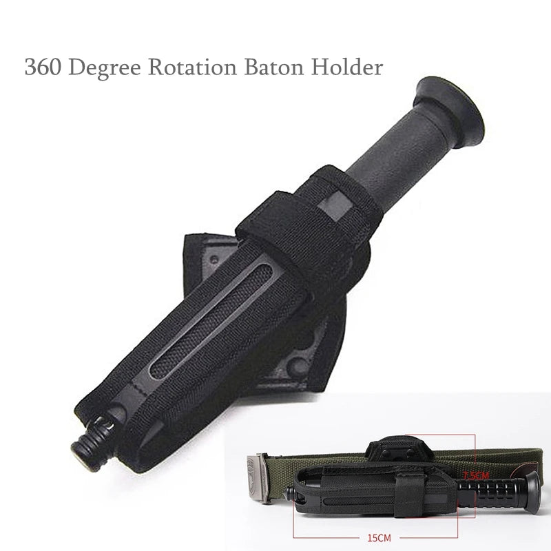 New Tactical Nylon Baton Holster Hunting 360 Degree Rotating Baton Pouch Bag Airsoft Magazine Organizer Pouch