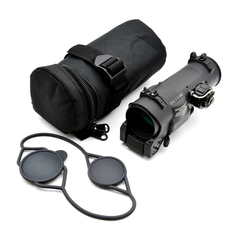 Tactical RifleScope DR 1-4x Fixed Dual Field of View Red Illumination Scope Sight with Full Markings for Airsoft and Hunting