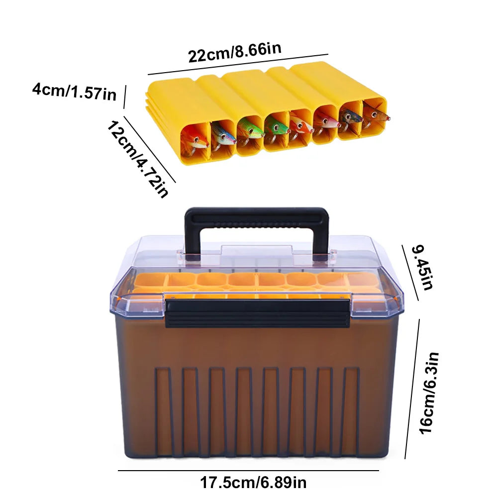24 Grids Minnow Squid Jig Hard Bait Container Hard Lure Sea Tool Case Fishing Storage Box Fishing Accessories