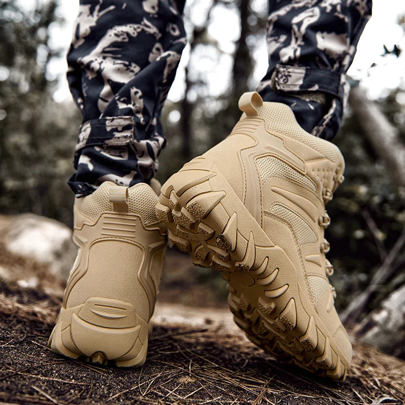 LOUIS KADHRCN Mens Casual Tactical Boots Lightweight Outdoor Motorcycle Boots Side Zip