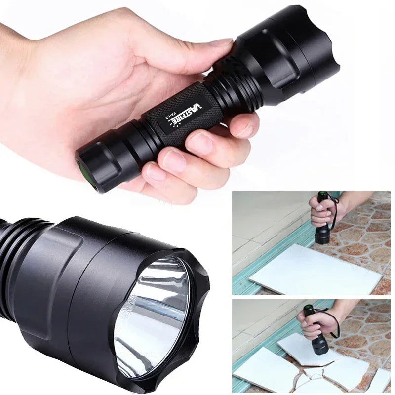 Tactical Hunting Flashlight White/Green/Red Light Torch LED Rifle Lantern+Pressure Switch+Rail Scope Mount+18650+USB Charger