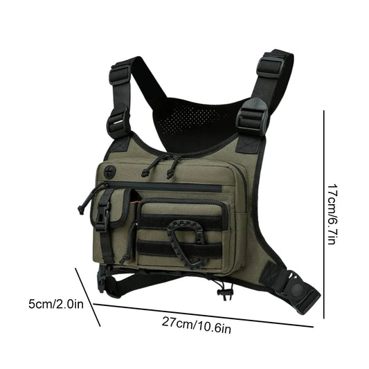 Fishing Vest Bag Men's Utility Tool Chest Bags Waist Pack Outdoor Mountaineering Camping Hiking Hunting Backpack Front Rig Pouch