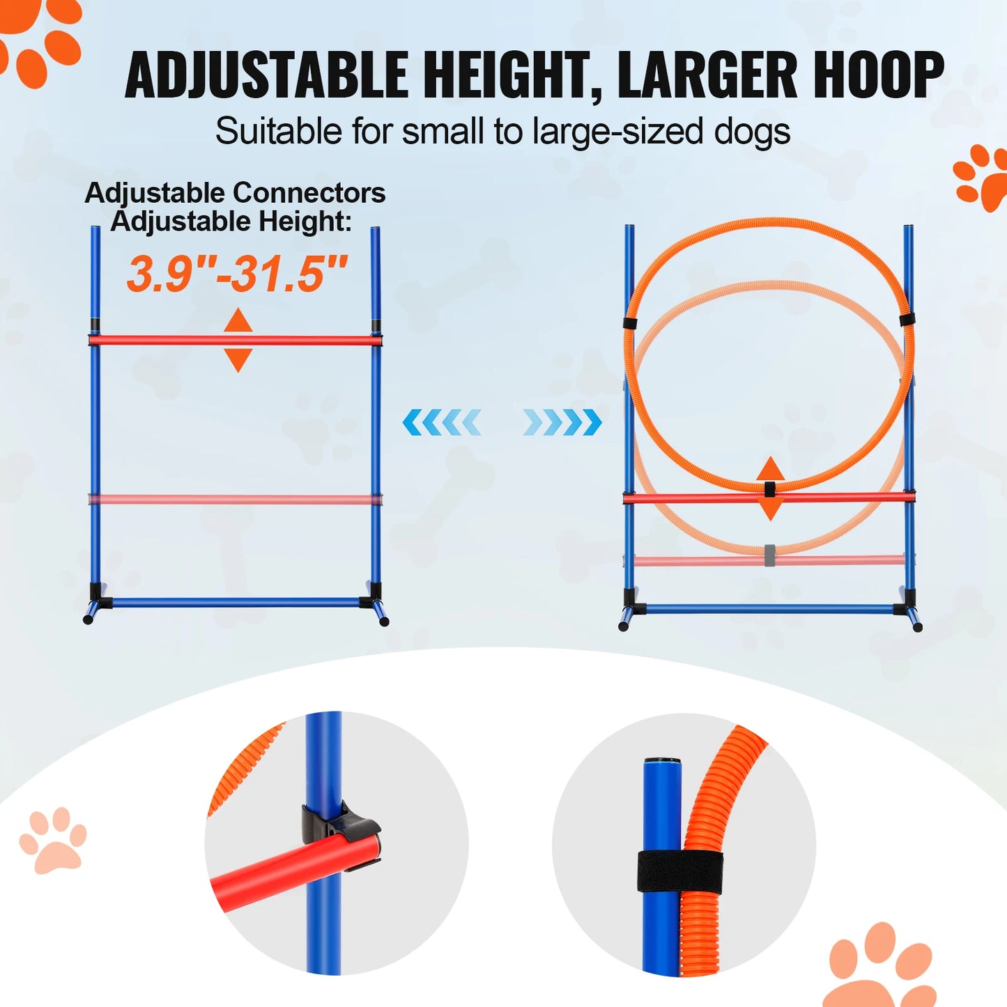 SucceBuy Dog Agility Training Equipment 4 Piece Set Adjustable Hurdles