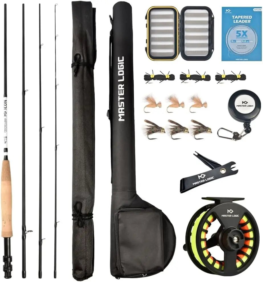 Complete Fly Fishing Starter Kit With Graphite Rod Aluminum Reel And Accessories For Beginners