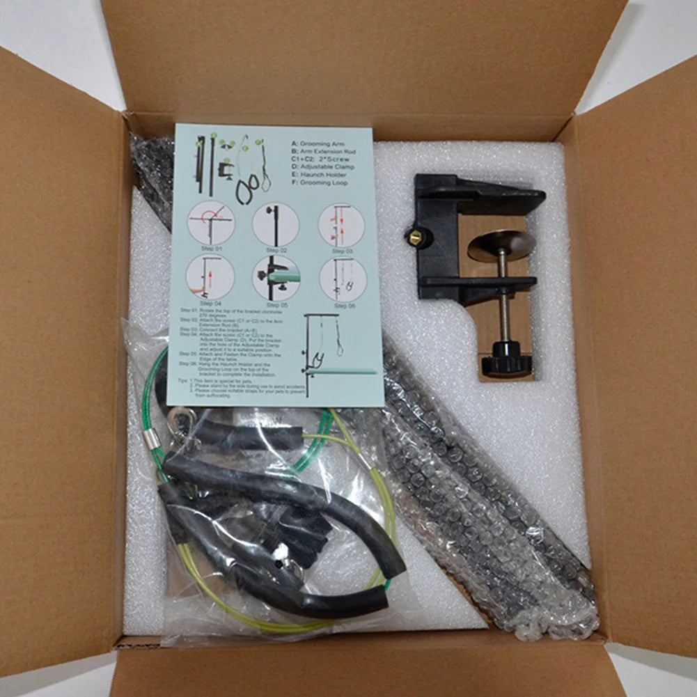 ALIILEEDesk Pet Foldable Grooming Bracket With Restraint Rope