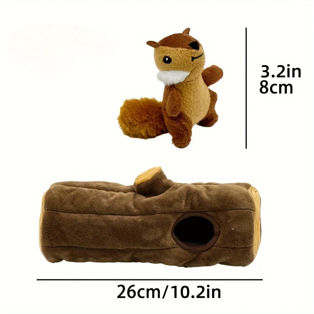 Interactive Plush Squirrel Dog Toy for Small to Medium Dogs