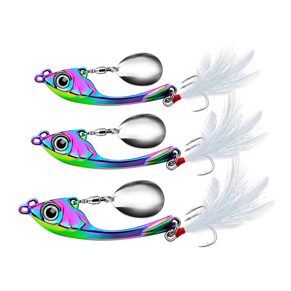 Spinner Bait Metal Vib Fishing Lure Trolling Rotating Spoon Wobbler For Bass Freshwater And Saltwater