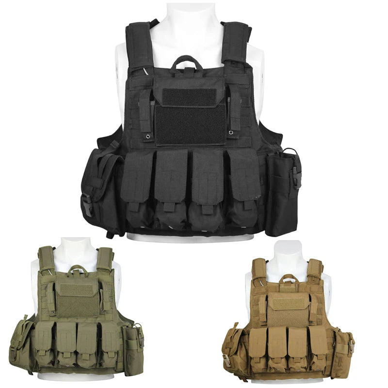 LQARMY Men Tactical Vest 1000D Quick Release Plate Carrier Chest Rig Combat Armor Vests Outdoor Hunting CS Training Airsoft Vest