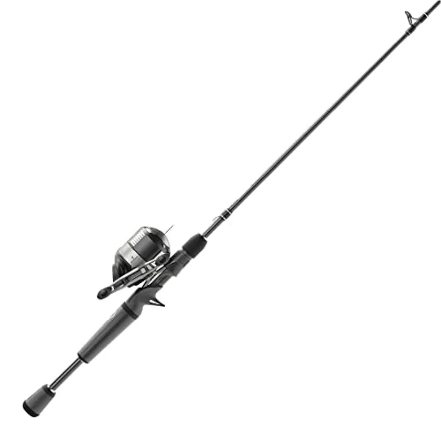 Omega Pro Spincast Reel and Fishing Rod Combo 6Foot 2Piece IM6 Graphite Fishing Pole with Split MaxTac Grip Rod Handle Si