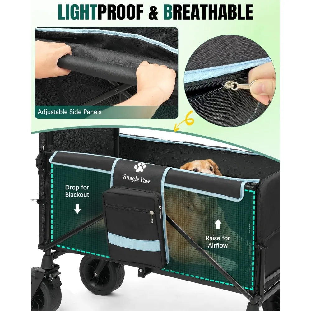 Paw Extra Large Dog Stroller, Wagon Cart for Medium Large Dogs up to 200lbs | All Terrain Foldable Pet Stroller with Ramp