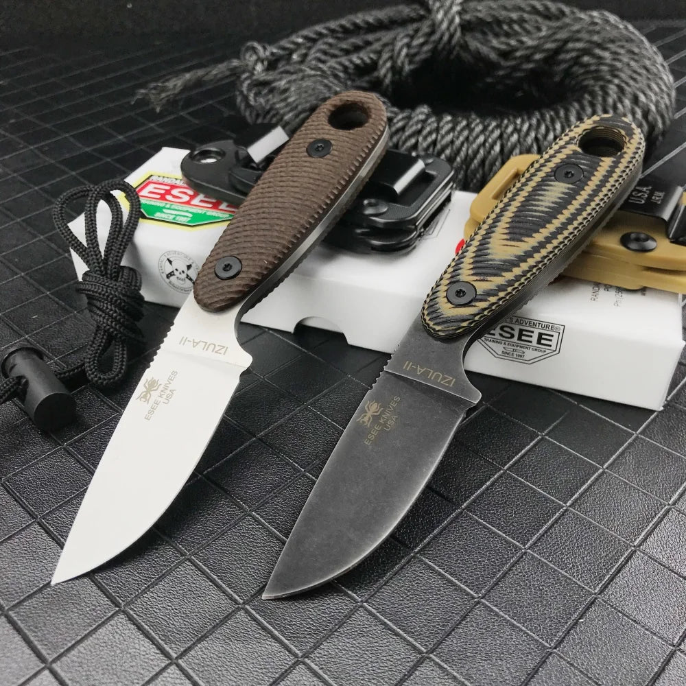 Ese-izula jungle survival knife outdoor camping and hiking tool knife Tactical straight knife hunting knife EDC knife G10 handle