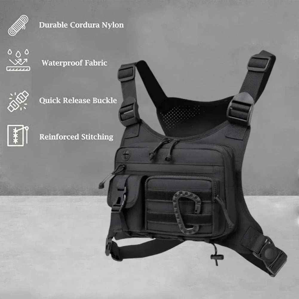 Tactical Chest Bag Men's Vest Edc Waterproof Anti-Theft Chest Pack Rig for Outdoor Cycling Bags Running Front Chest Pack