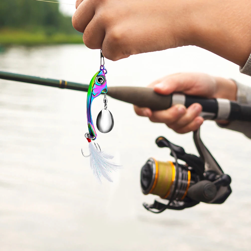 Spinner Bait Metal Vib Fishing Lure Trolling Rotating Spoon Wobbler For Bass Freshwater And Saltwater