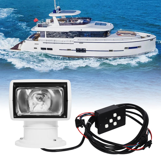 12V Boat Remote Searchlight 100W Rotatable Spotlight for Night Navigation