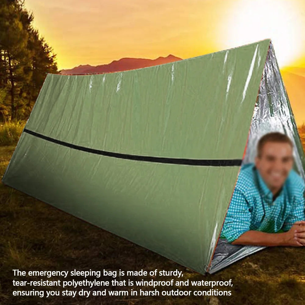 APWIKOGER Emergency Waterproof Survival Sleeping Bag Portable Thermal For Camping Hiking