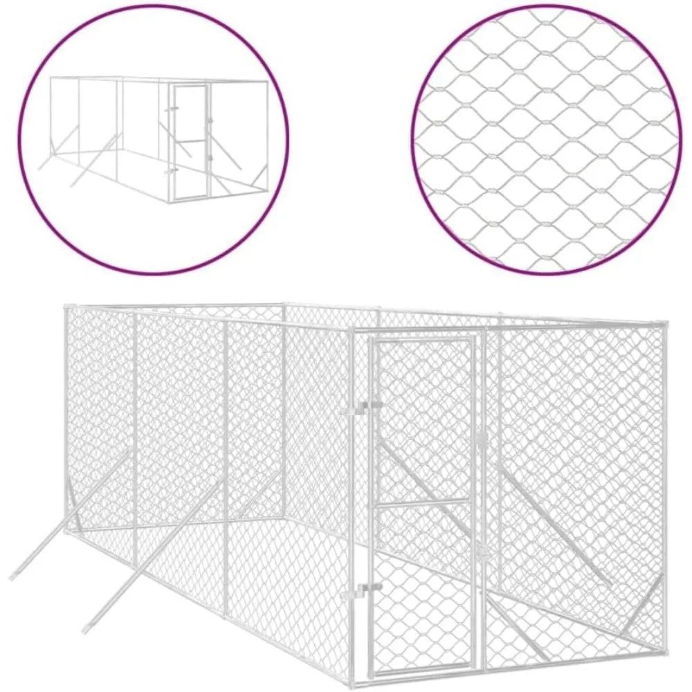 Outdoor Dog Kennel Cage Galvanized Steel Playpen Enclosure Fence