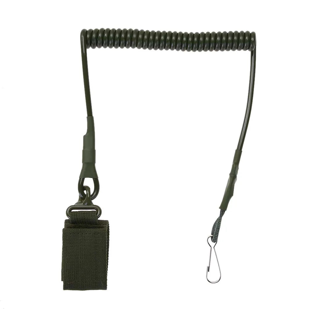 Outdoor Tactic Spring Lanyard Elastic Retractable Anti-lost Waist Hanging Retention Rope Police Pistols Gun Rifle Sling Hunting