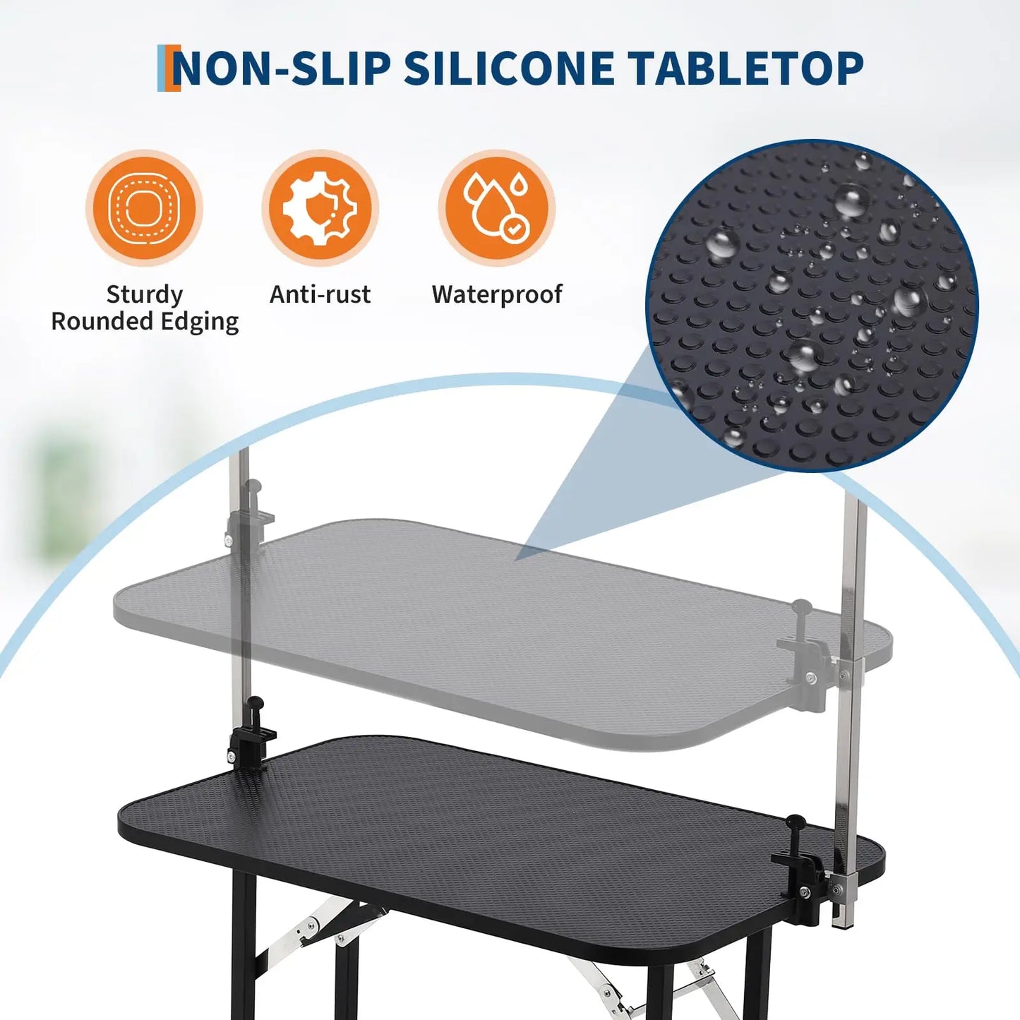 HiMISSCN Foldable Dog Grooming Table With Height Adjustable Arms Noose