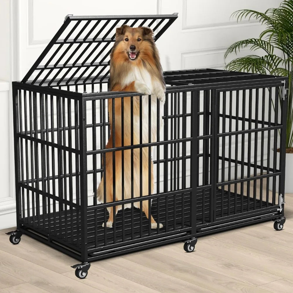 Heavy Duty Giant Dog Crate With Lockable Top Access