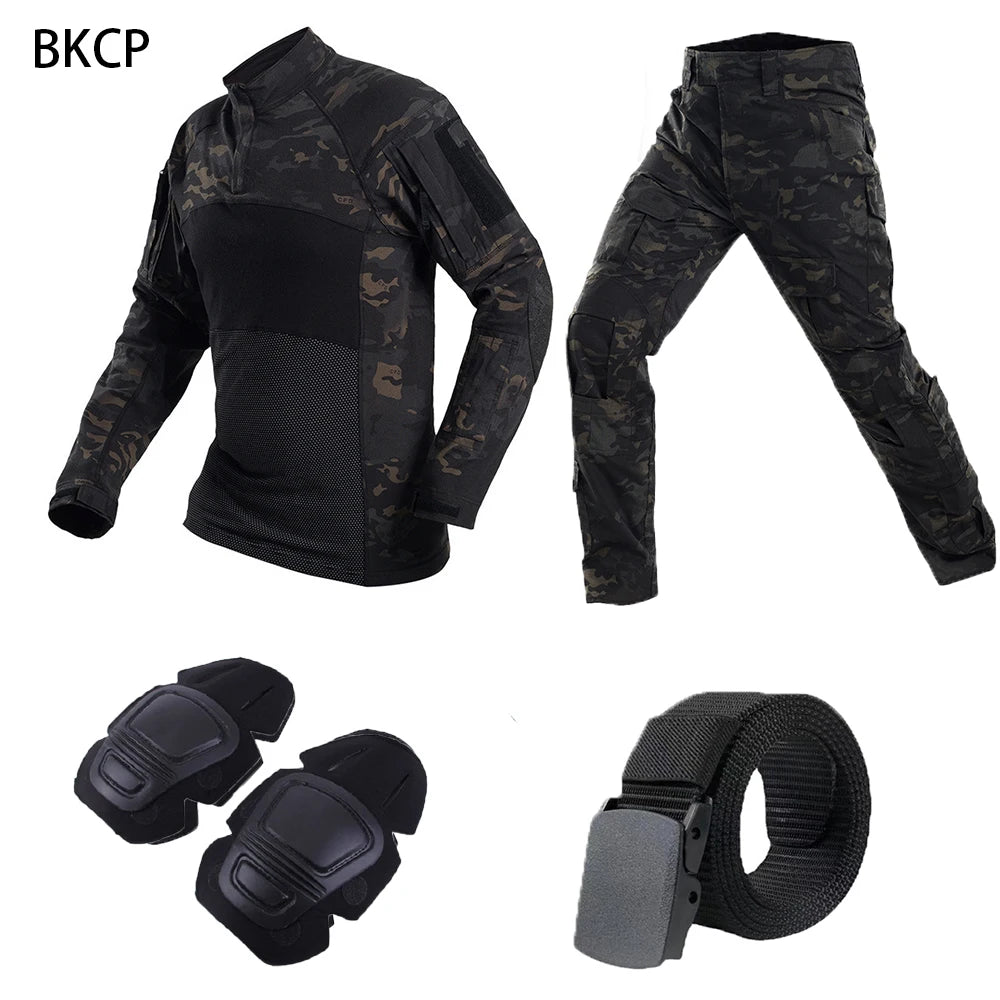 A5 Tactical Suits Combat Shirts Milita Uniform Outfit Men Clothing Tatico Tops Airsoft Multicam Camo Hunting Camouflage Pants