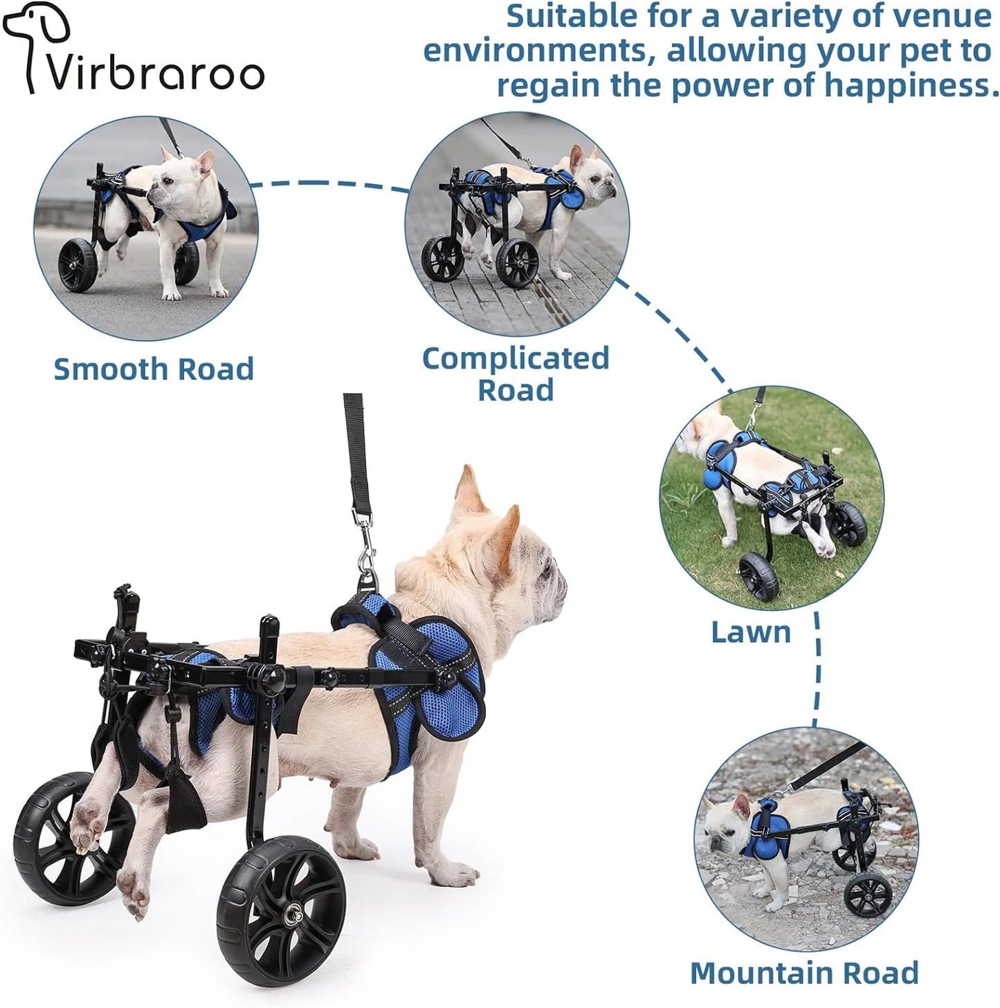 Dog Wheelchair for Back Legs With All-Terrain Tires