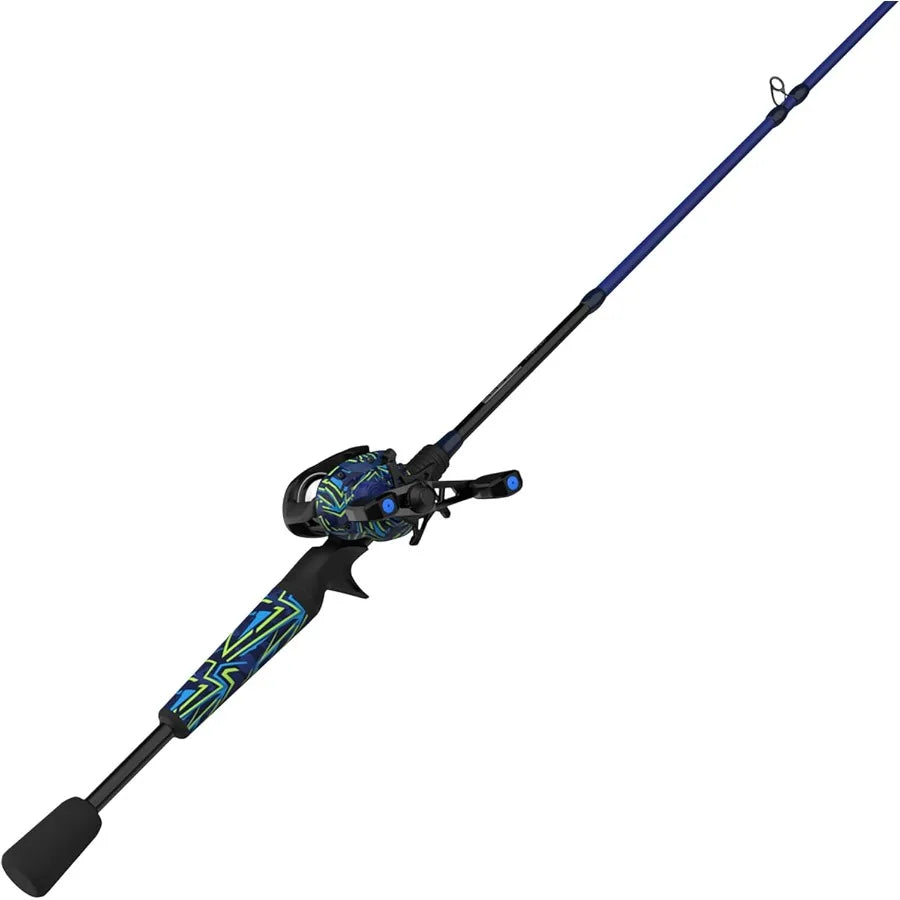 Roam Baitcast Reel and Fishing Rod Combo 6Foot 6Inch 2Piece Fiberglass Rod with SplitGrip MaxTac Rod Handle Lightweight G