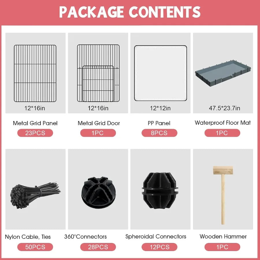 32 Panels Small Animal Playpen For Guinea Pigs And Rabbits