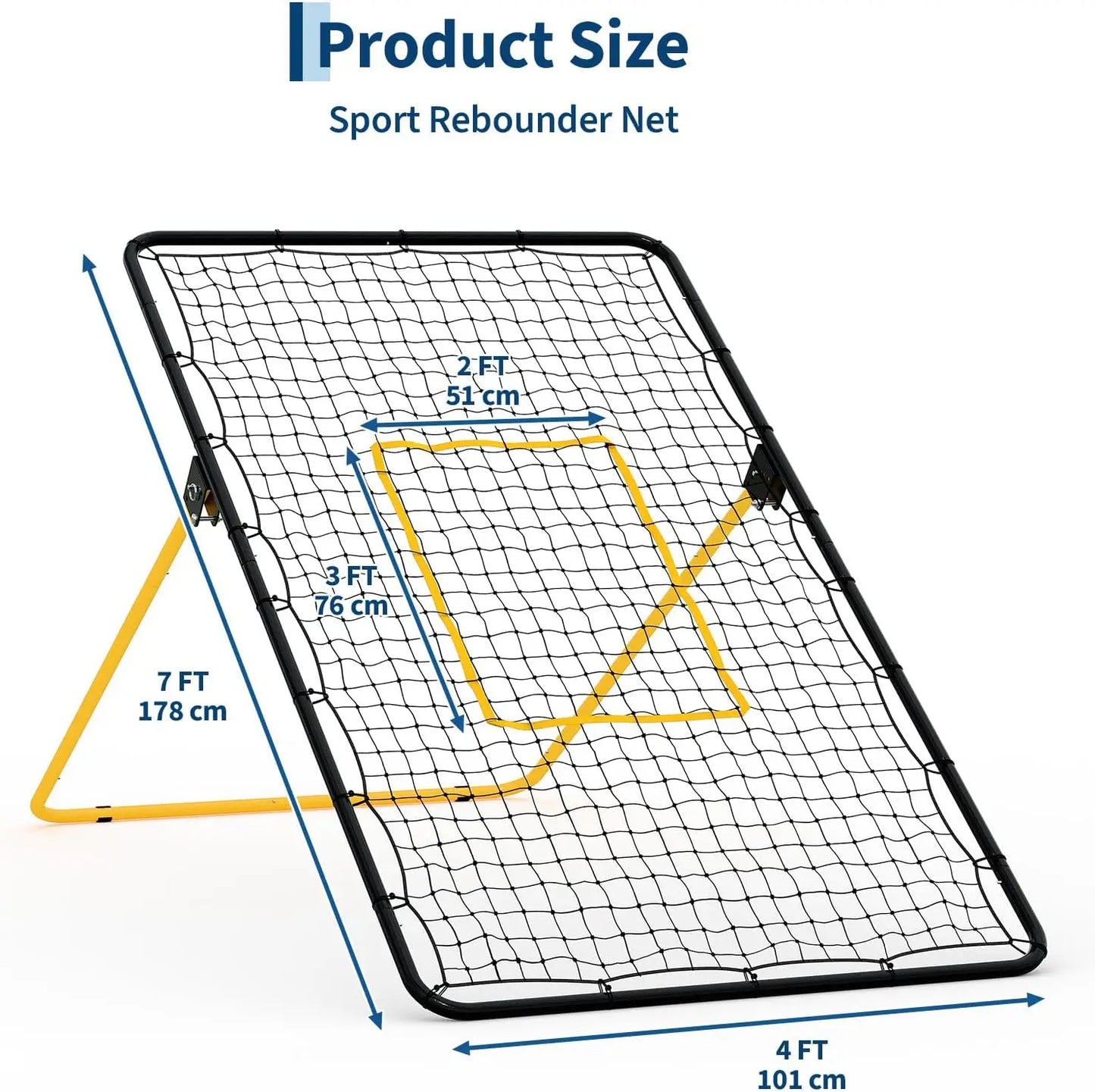 Adjustable Volleyball Rebounder Net, 7x4 ft Large Training Bounce Back Net for Bumping, Spiking & Setting Sturdy, Multi-Angle