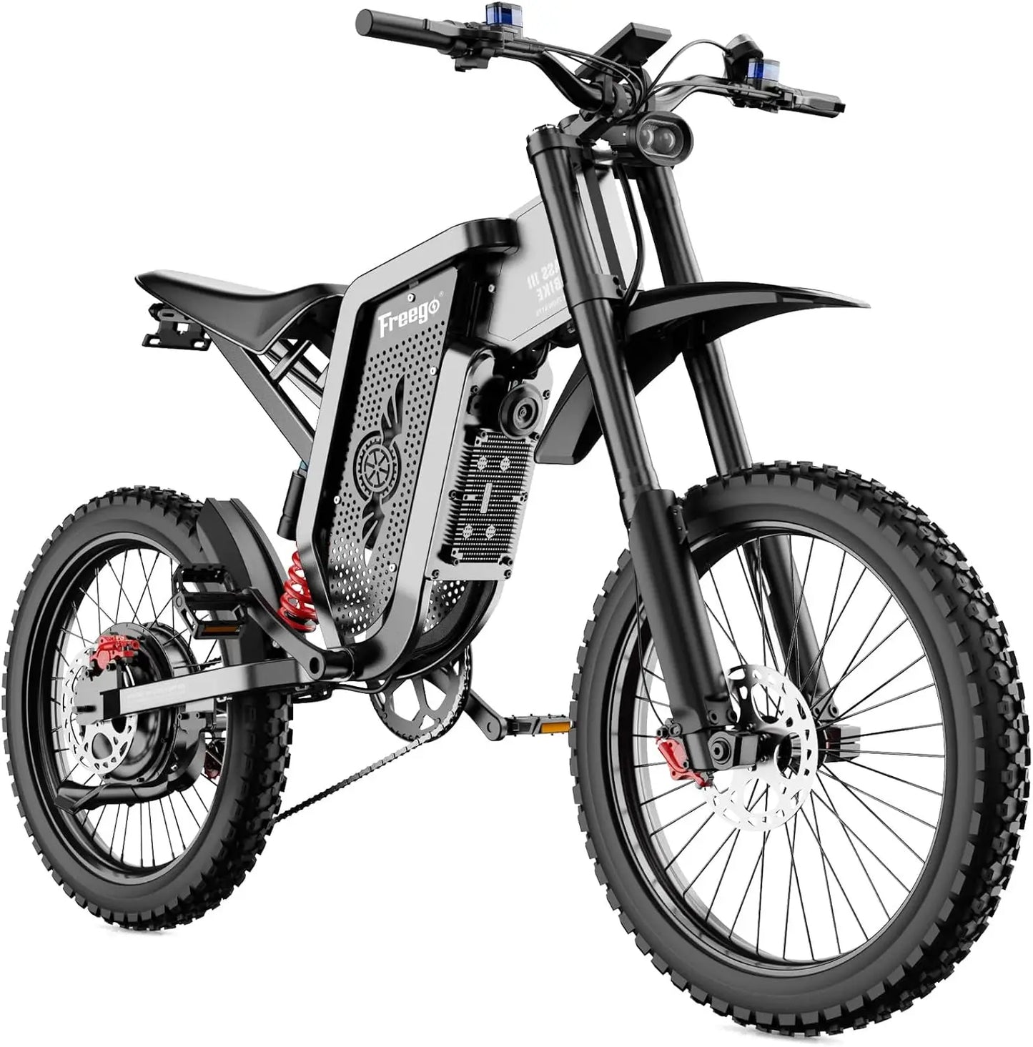 Freego X2 Electric Dirt Bike for Adults 6000W Motor 60V/30Ah Battery 50MPH Electric Motorcycle 19 x2 Tire Full Suspension E-Bike
