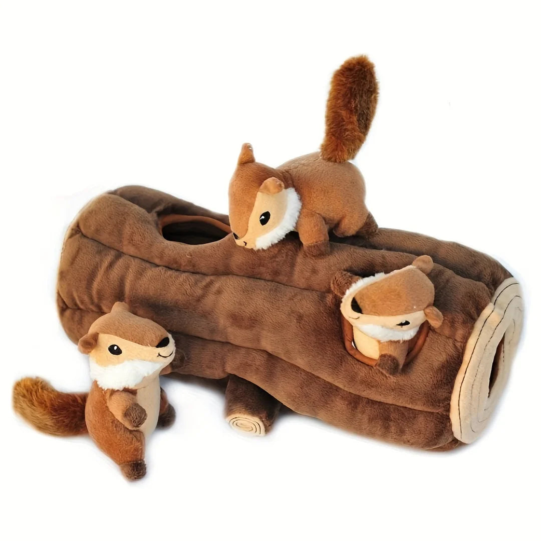 Interactive Plush Squirrel Dog Toy for Small to Medium Dogs
