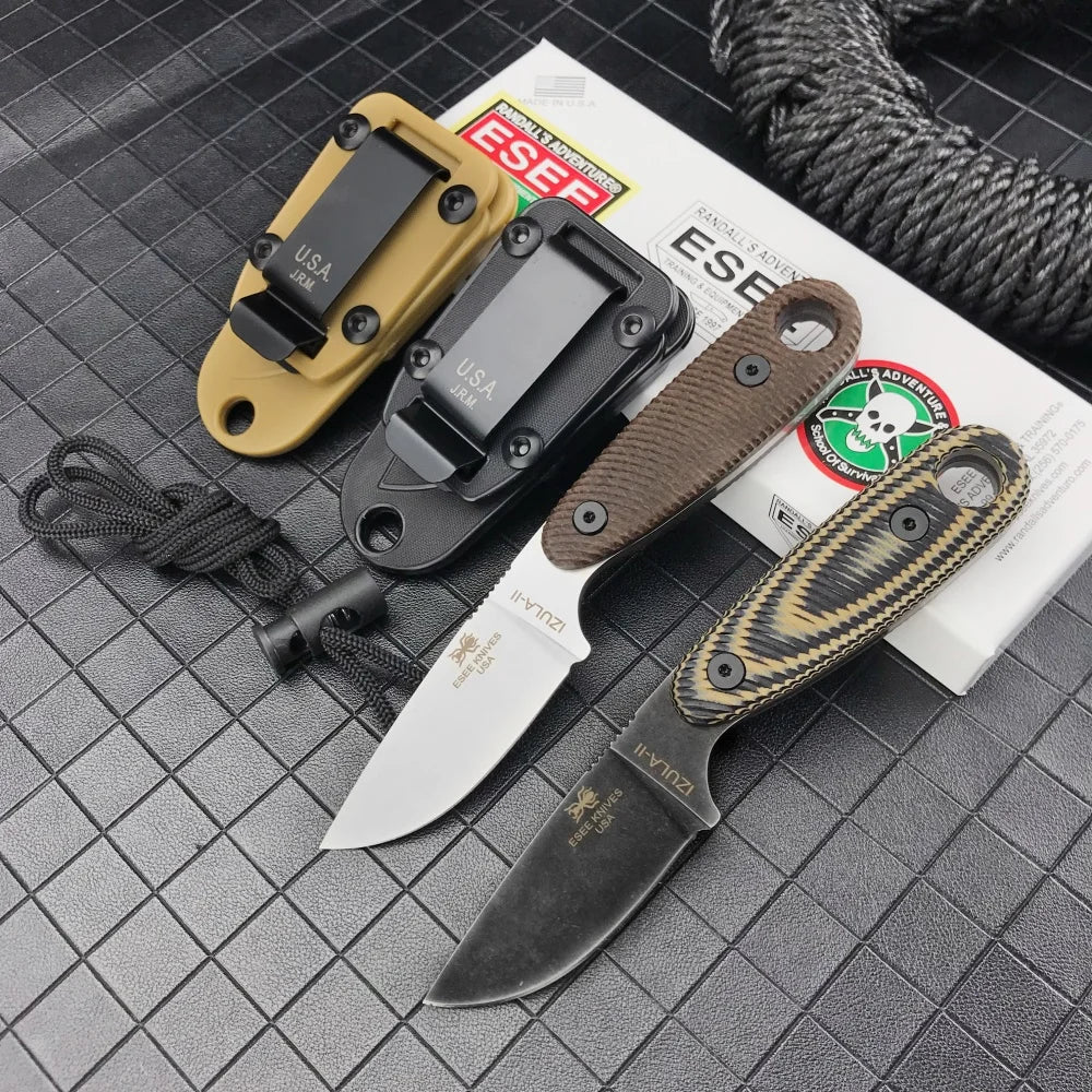 Ese-izula jungle survival knife outdoor camping and hiking tool knife Tactical straight knife hunting knife EDC knife G10 handle