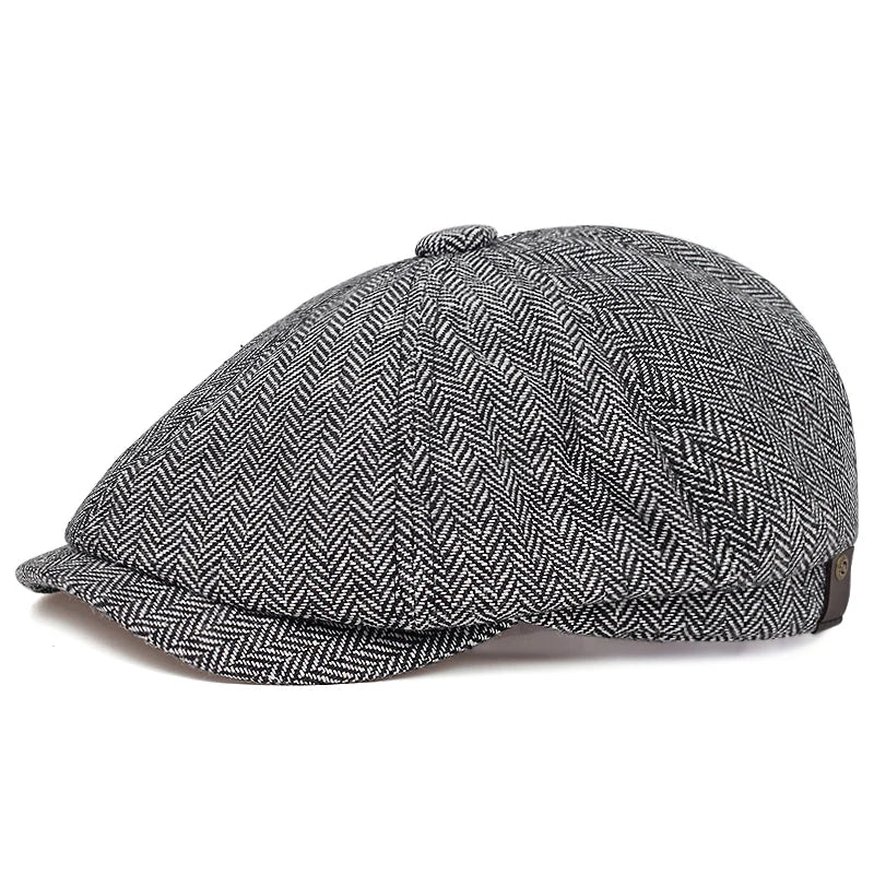 Retro Newsboy Caps Men Octagonal Hats British Painters Hats Autumn Winter Berets Herringbone Flat Caps Hip Hop Berets gorras