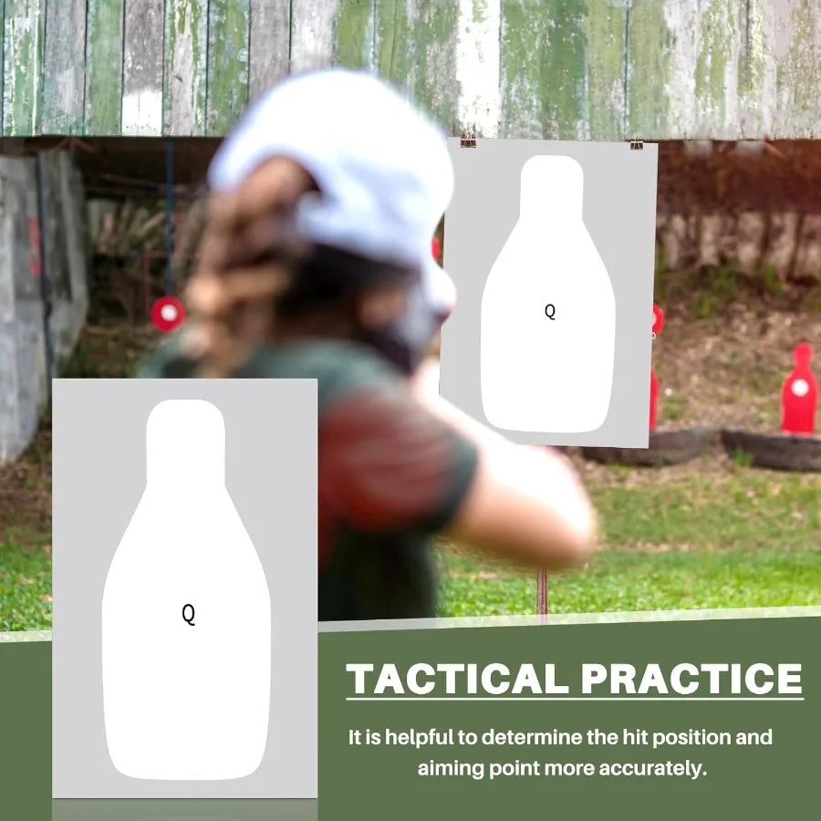 Large Paper Rifle Targets with Center Mass Silhouette Design for Outdoor Range Shooting Training and Qualification Practice Ide