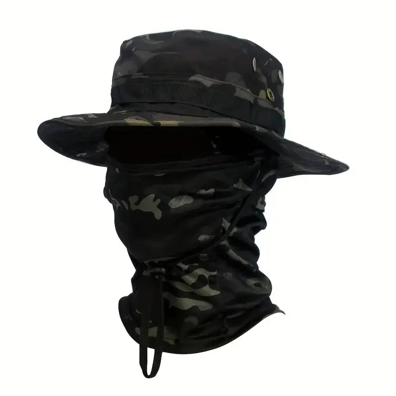 NONECN Camouflage Boonie Cap Balaclava Hat for Outdoor Hunting