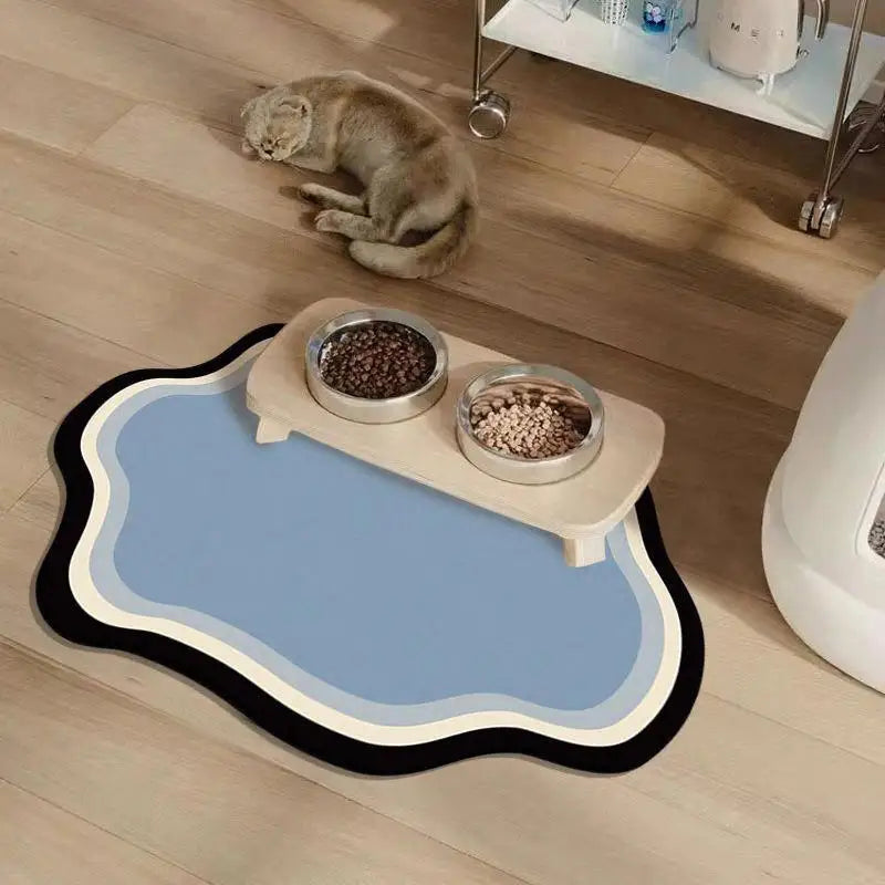 Absorbent Solid Colour Pet Mats Quick-dry Non-Slip Absorbent Wear-Resistant Leak-Proof Easy To Clean Dog Food Mats Cat Food Mats