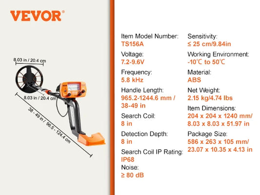 SucceBuy Metal Detector With Waterproof Search Coil And Adjustable Stem