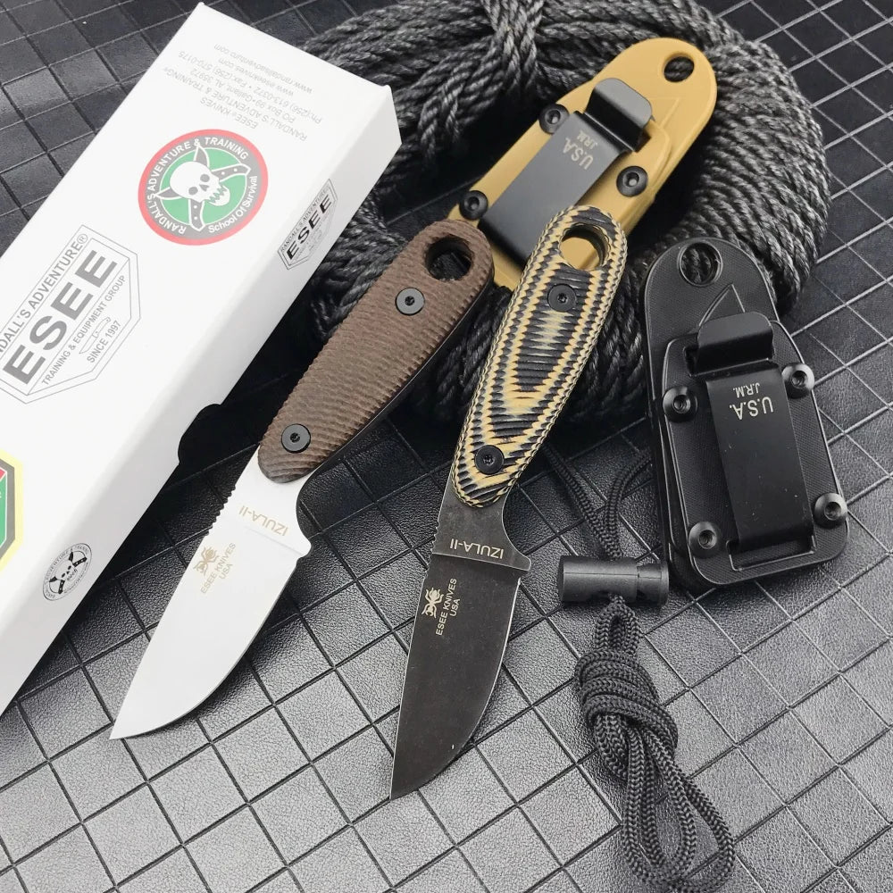 Ese-izula jungle survival knife outdoor camping and hiking tool knife Tactical straight knife hunting knife EDC knife G10 handle