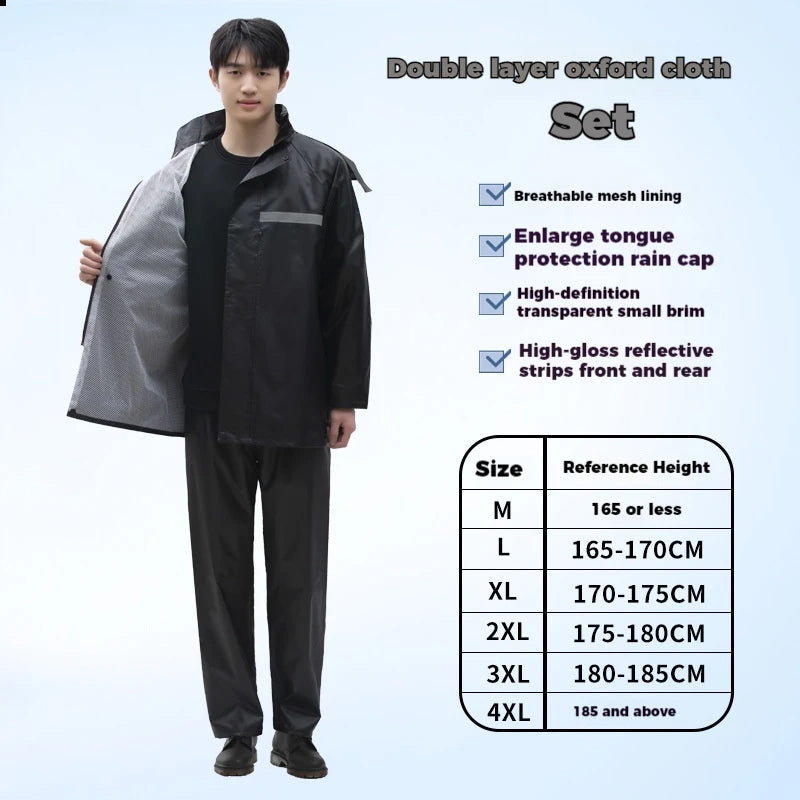 Full Body Raincoat And Rainpants For Motorcycle And E Bike