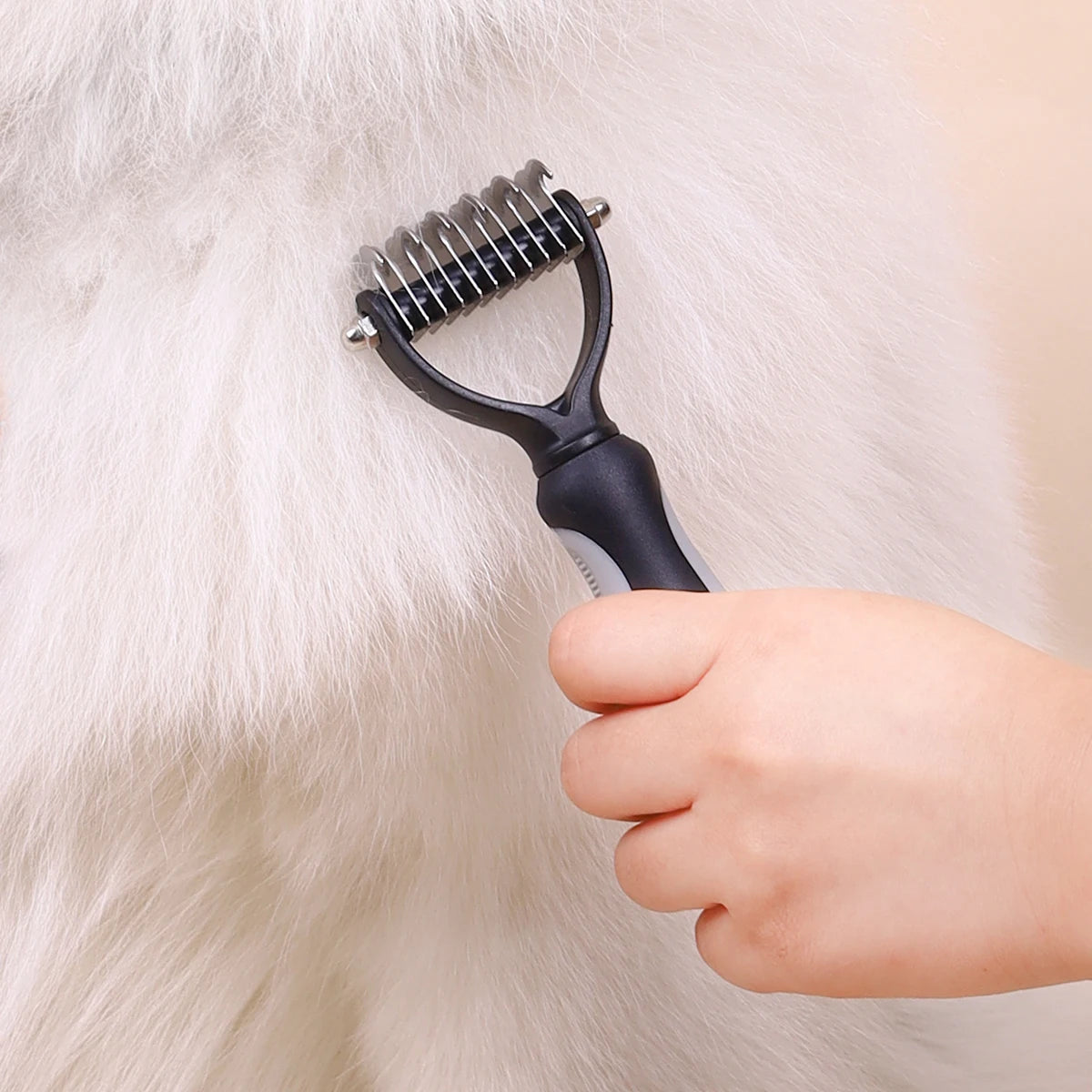 Pet Grooming Brush Double Sided Dematting Rake Dogs And Cats