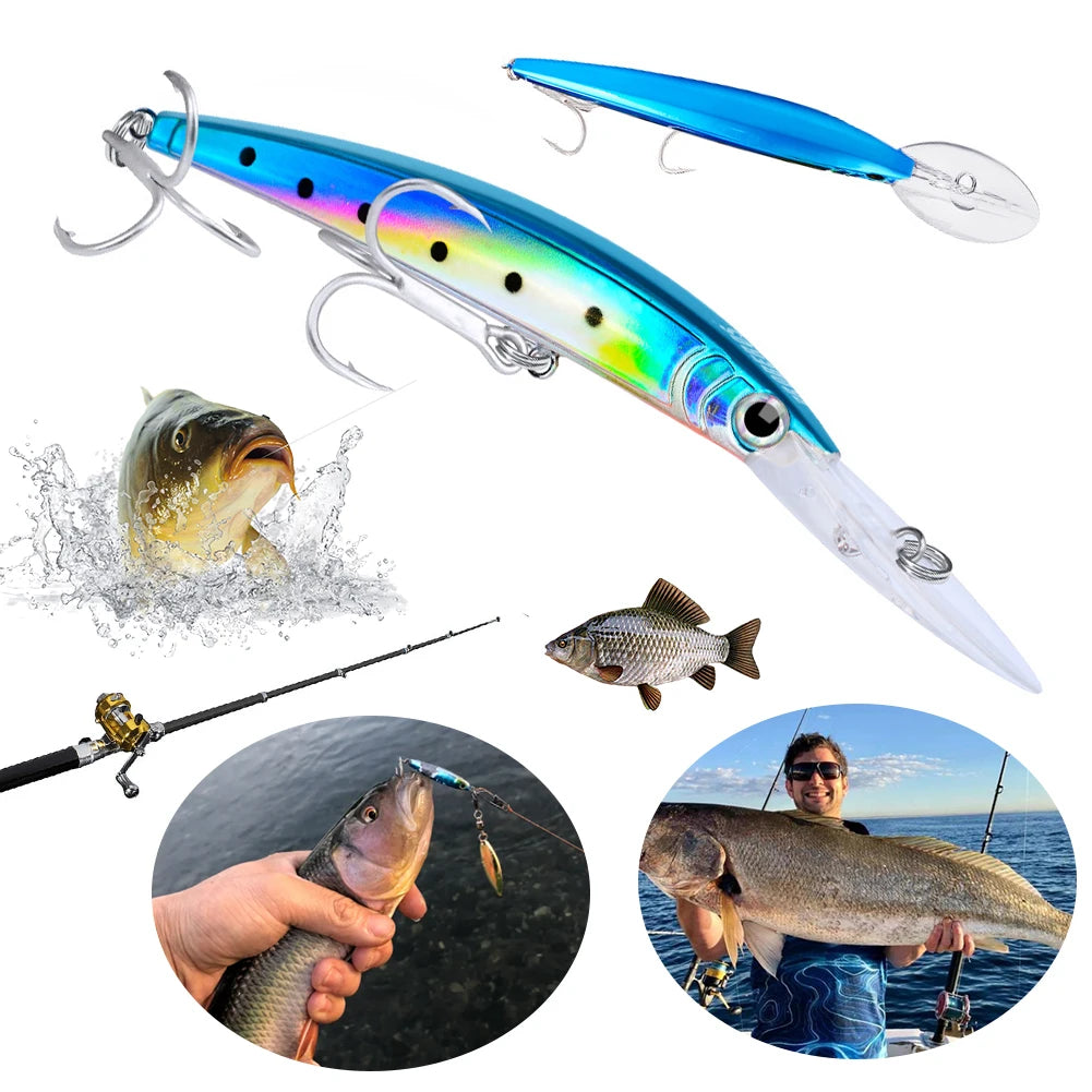 Minnow Plastic Hard Baits With Hooks For Seawater Fishing Artificial Bait Accessory
